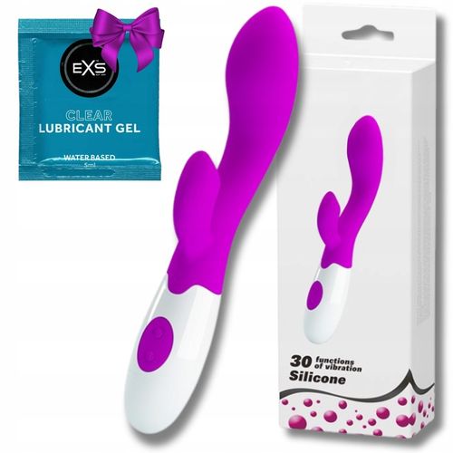 WIBRATOR DAMSKI SEKS MASAŻER ŁECHTACZKI 30 PROGRAMÓW + ŻEL LUBRYKANT na Arena.pl