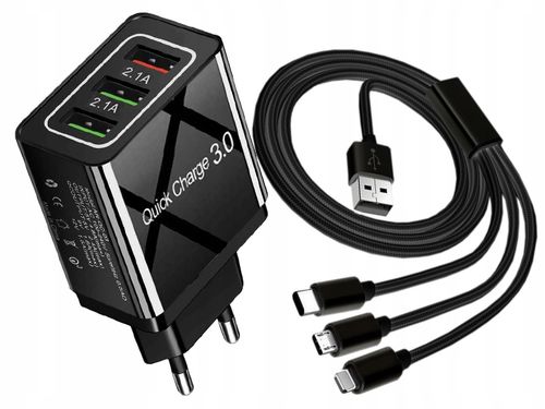ŁADOWARKA SIECIOWA QC 3.0 LIGHTNING MICRO TYP-C na Arena.pl
