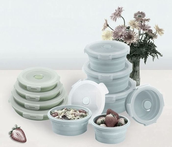 Zestaw pojemników na żywność Pojemnik silikonowy Lunch Box 4 różne zdjęcie 5