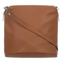 VERA PELLE torebka damska skórzana listonoszka z paskiem na ramię V513 camel