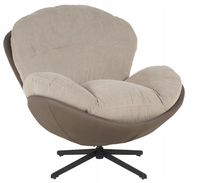 Fotel wypoczynkowy Milo taupe velvet 3D obrotowy stylowy do salonu