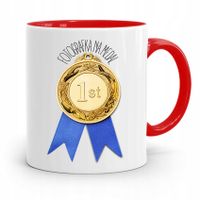 Kubek Czerwony Fotografa Fotografka Na Medal Z Nadrukiem Ze Zdjęciem