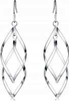 DŁUGIE KOLCZYKI SREBRNE KOLCZYKI WISZĄCE DLA KOBIETY SREBRO PRÓBA 925