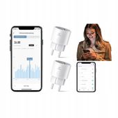 Inteligentne Gniazdka Wifi 2X Sterowane Głosem I Aplikacją Pomiar Energii