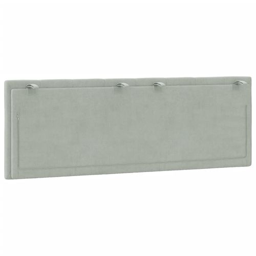 Poduszka na wezgłowie, jasnoszara, 120 cm, aksamitna na Arena.pl