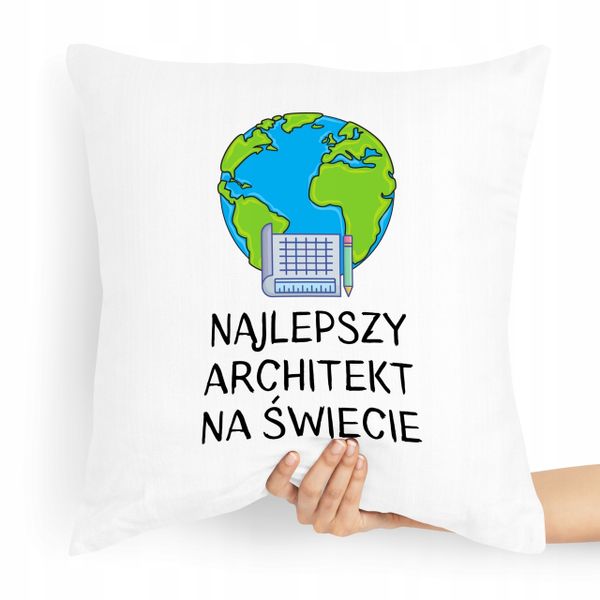Poduszka Prezent Dla Najlepszego Architekta Z Nadrukiem Ze Zdjęciem zdjęcie 1
