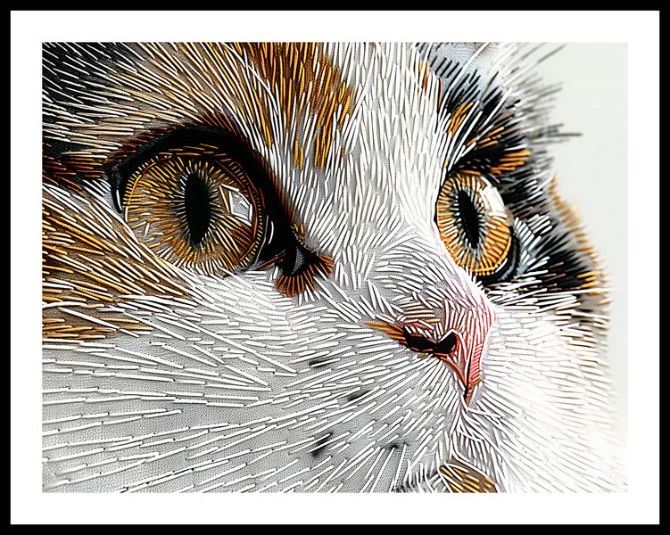 Plakat 65x50cm Nitkowany Kot zdjęcie 3