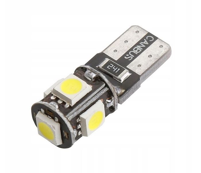 Żarówka samochodowa LED W5W T10 5 SMD 5050 CAN BUS INTERLOOK zdjęcie 1