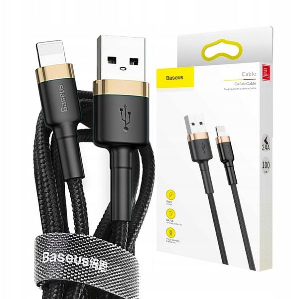 BASEUS SZYBKI KABEL USB LIGHTNING 1M DO ŁADOWANIA IPHONE QC3.0 DO ŁADOWARKI zdjęcie 1