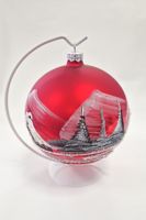 Szklana Bombka z Zimowym Pejzażem na Stojaku 120