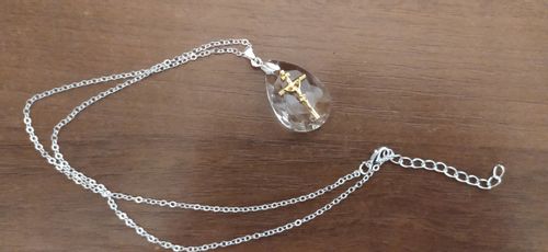 Krzyż INRI Gold Łezka Kryształ Jezus Chrystus Bóg na Arena.pl