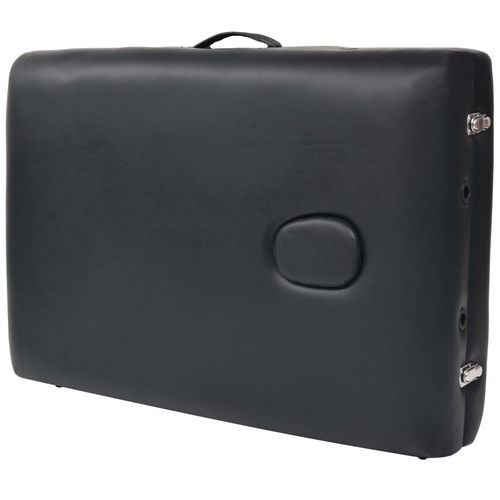 Składany stół do masażu ze stołkiem, 3-strefowy, czarny na Arena.pl