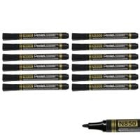 marker permanentny pentel n850 okrągła końcówka czarny zestaw 12sztuk