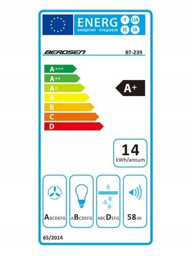 Okap kuchenny podszafkowy do zabudowy 52cm czarny LED premium Berdsen na Arena.pl
