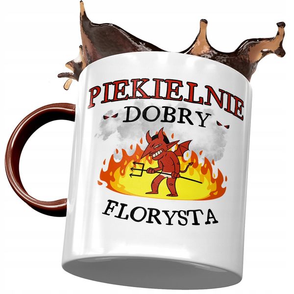 Kubek Bordowy Dla Florysty Piekielnie Dobry Z Nadrukiem Ze Zdjęciem zdjęcie 1