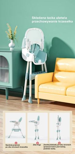 Krzesełko do karmienia tapicerowane dla dzieci róż na Arena.pl