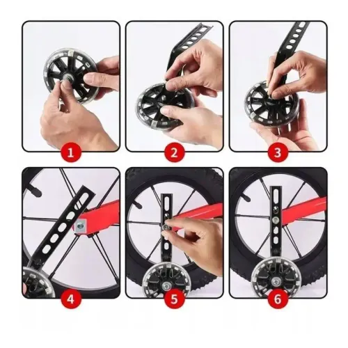 Kółka boczne do roweru LED czarne na Arena.pl