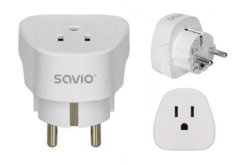 Adapter podróżny Przejciówka USA na EU Gniazdo US Wtyczka EU PL SAVIO na Arena.pl
