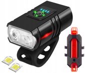 LAMPKA ROWEROWA LAMPKI DO ROWERU KOMPLET PRZEDNIA CREE T6 LED + TYŁ