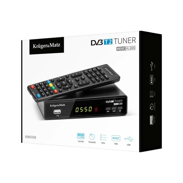 Tuner Dvb-T2 Krugermatz H.265 Hevc Dekoder Km0550 zdjęcie 3