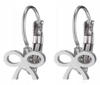 Srebrne Kolczyki Małe Stal Chirurgiczna Kokarda  N11_Kokarda_Srebrny