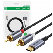 ugreen cm451 kabel usb-c do 2x rca (cinch) 1.5m (czarny)