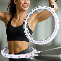 HULA HOP Z MASAŻEREM OBCIĄŻENIEM I LICZNIKIEM BIAŁO SZARY ENERO FIT