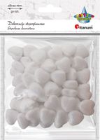dekoracje styropianowe serduszka białe brokatowe 18x20 mm 50 sztuk