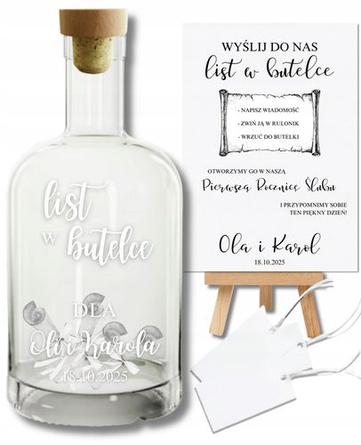 Księga Gości Butelka LIST W BUTELCE Znakomite Wesele Ślub Chrzest Komunia na Arena.pl