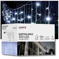 SOPLE 300LED FLASH BIAŁE ZIMNE 15M LAMPKI KURTYNA ZEWNĘTRZNA ŚWIĄTECZNA
