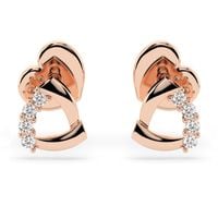 kolczyki z różowego srebra 925 z diamentem (brylantem) 0,05 ct lab