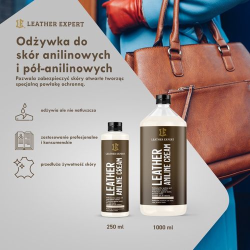 leather aniline cream - odżywka do skór anilinowych 1000 ml leather na Arena.pl