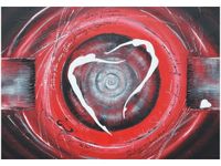 OBRAZ DRUK LOVERS DANCING TANIEC KOCHANKÓW ABSTRAKCJA CZERWIENI