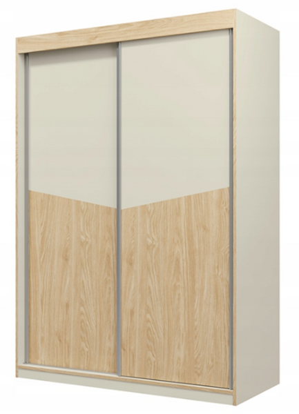 Szafa Przesuwna 150 cm Szarobeżowy + Dąb Olejowany ASTROM JR - 2 Kolory zdjęcie 1