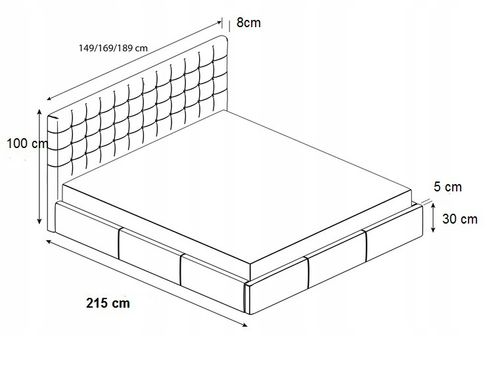 Łóżko tapicerowane 160 x 200 cm pod wymiar na Arena.pl