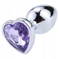 Korek Analny Duży z Kryształem Serduszkiem Rozmiar L Sex Gadżet Erotyczny
