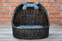 ELSA WIKLINOWE OWALNE LEGOWISKO DLA ZWIERZĄT Z DACHEM BUDA DLA KOTA LEGOWISKO DLA PSA Z PODUSZKĄ 60X46 H16/48 CM