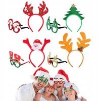 OKULARY I WSTĘGI NA GŁOWĘ NA BOŻE NARODZENIE ANTYLOPA CHOINKA MIKOŁAJ