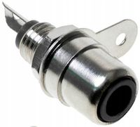 Gniazdo RCA cinch czarne przykręcane lutowane 6mm