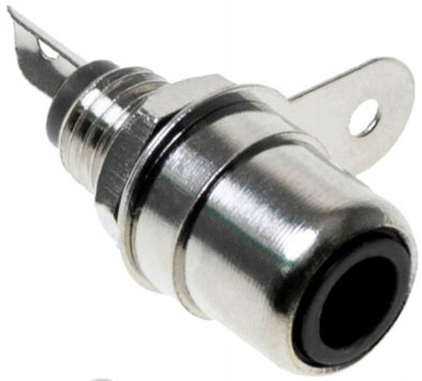 Gniazdo RCA cinch czarne przykręcane lutowane 6mm zdjęcie 1