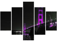 70 100CM OBRAZ 5 ELEM VIOLET GOLDEN BRIDGE TANEL TEEMUSK DRUK PŁÓTNO