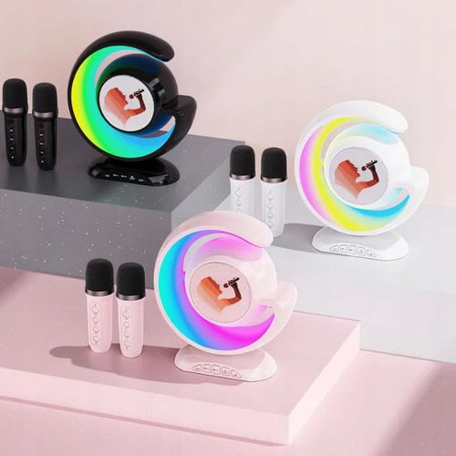 BEZPRZEWODOWY ZESTAW DO KARAOKE DLA DZIECI BLUETOOTH GŁOŚNIK + 2 MIKROFONY na Arena.pl