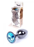 plug jewellery dark silver plug  light blue