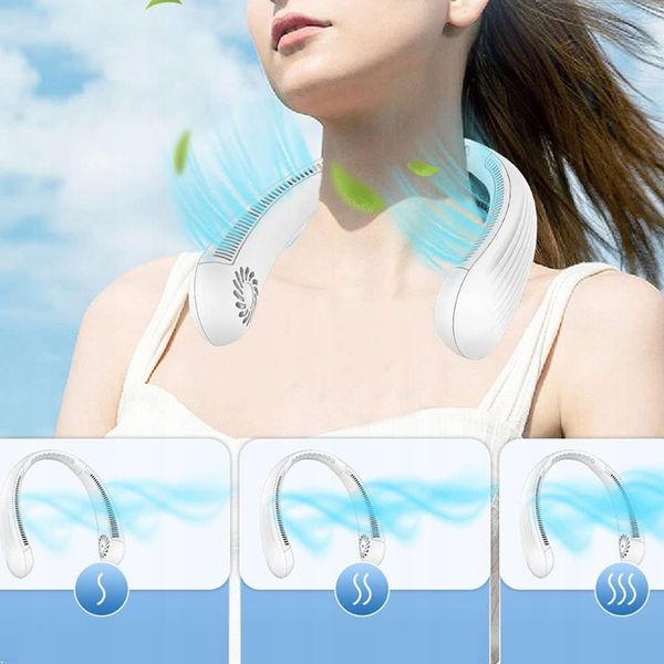 PRZENOŚNY WENTYLATOR WIATRAK NA SZYJĘ USB TRZY REGULOWANE PRĘDKOŚCI 3000mAh zdjęcie 8