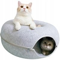 LEGOWISKO DLA KOTA TUNEL DONUT PĄCZEK DOMEK ZABAWKA FILCOWE BUDKA ROZPINANA