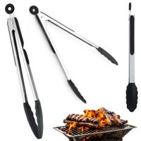 Silikonowe mocne szczypce kuchenne do obracania, serwowania grilla, mięsa