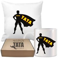 ZESTAW PODUSZKA I KUBEK ORYGINALNY PREZENT DLA TATY TEŚCIA DZIEŃ OJCA TATA