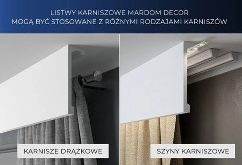 Listwa karniszowa maskownica 10cm LED MARDOM DECOR QL026 dł. 2,4mb na Arena.pl