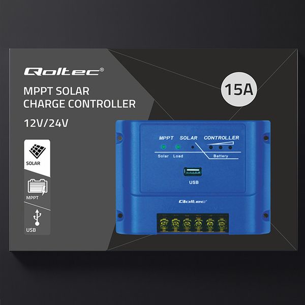 Regulator ładowania Qoltec MPPT 15A, solarny 12/24V zdjęcie 11