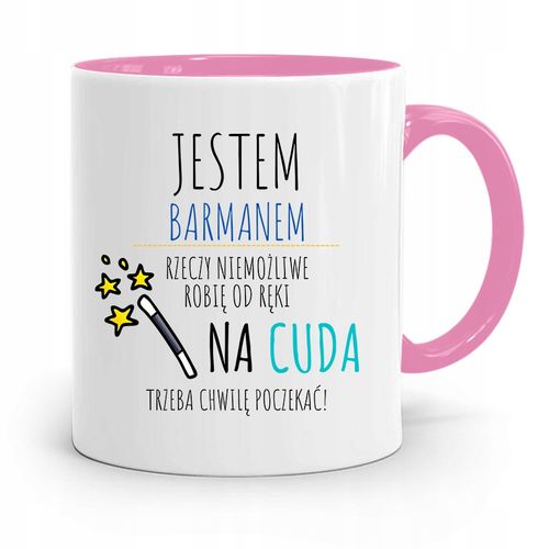 Kubek Różowy Dla Barmana Jestem Barmanem Prezent Z Nadrukiem Ze Zdjęciem na Arena.pl